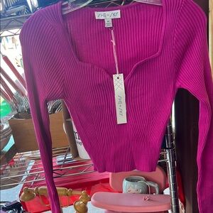 She + Sky Magenta Long Sleeve Top